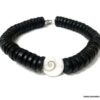 N6810 Bracelet œil st lucie homme porte bonheur perles bois noir - Bijoux Bracelets en ligne Ninanina