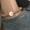N6810a Bracelet œil st lucie homme porte bonheur perles bois - Bijoux Bracelets en ligne Ninanina