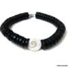 N6810b Bracelet œil st lucie homme porte bonheur perles bois noir - Bijoux Bracelets en ligne Ninanina