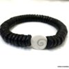N6810b Bracelet œil st lucie homme porte bonheur perles bois noir - Bijoux Bracelets en ligne Ninanina