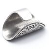 N6812b Bague mandala large etain plaqué argent ajustable boheme chic - Bijoux Bagues en ligne Ninanina