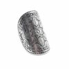 N6812d Bague mandala large etain plaqué argent ajustable boheme chic - Bijoux Bagues en ligne Ninanina