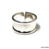 N6814 Bague anneau large femme ajustable plaqué argent rebords courbés - Bijoux Bagues en ligne Ninanina