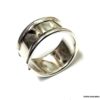 N6814d Bague anneau large femme ajustable plaqué argent rebords courbés - Bijoux Bagues en ligne Ninanina