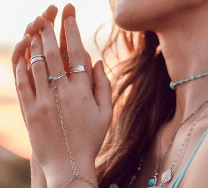 N6814e Bague anneau large femme ajustable plaqué argent rebords courbés - Bijoux Bagues en ligne Ninanina