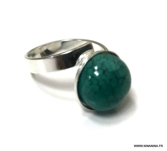 N6827c Bague turquoise femme argent 925 massif réglable - Bijoux Bagues en ligne Ninanina