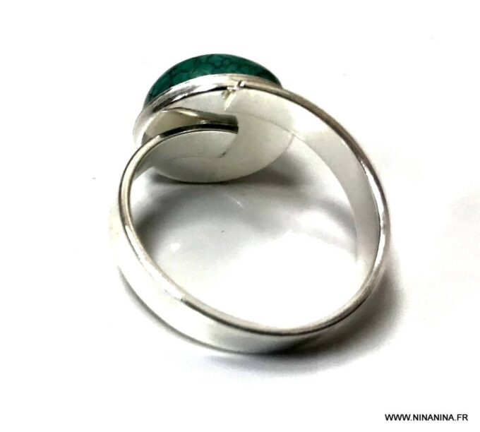 N6827e Bague turquoise femme argent 925 massif réglable - Bijoux Bagues en ligne Ninanina