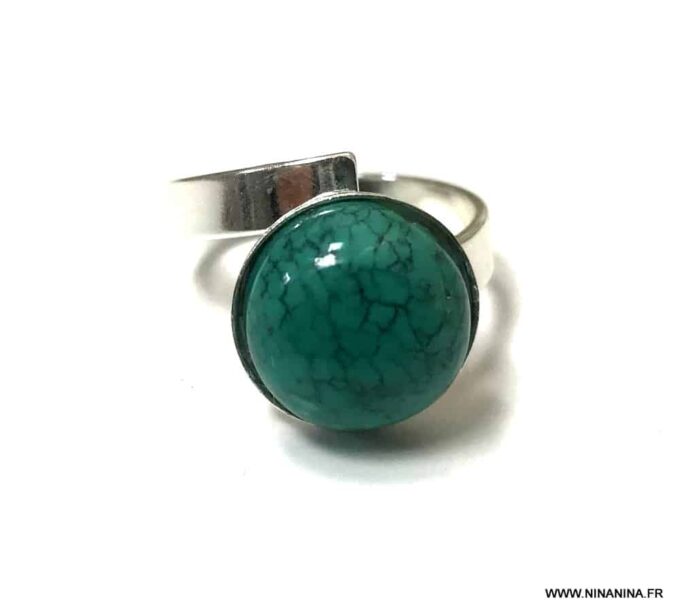 N6827f Bague turquoise femme argent 925 massif réglable - Bijoux Bagues en ligne Ninanina
