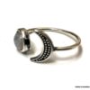 N6847g bague croissant de lune pierre de lune - Bijoux Bagues en ligne Ninanina