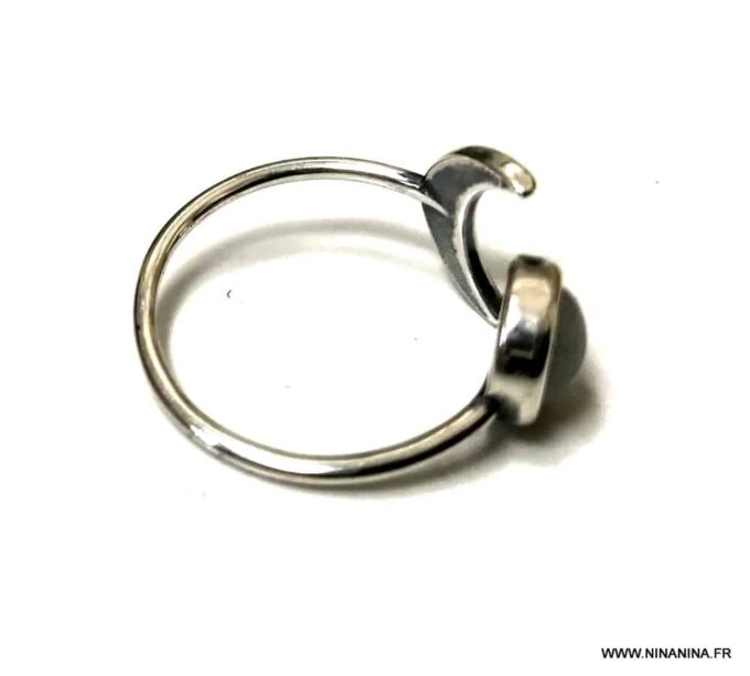 N6847h bague croissant de lune pierre de lune - Bijoux Bagues en ligne Ninanina