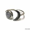 N6847i bague croissant de lune pierre de lune - Bijoux Bagues en ligne Ninanina