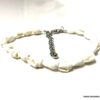 N6849A Chevillere avec coquillage blanc femme acier argent - Bijoux Bracelets en ligne Ninanina