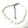N6849D Chevillere avec coquillage blanc femme acier argent - Bijoux Bracelets en ligne Ninanina