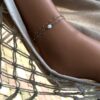 N6854d Chaine de cheville double rang Acier argent perles blanches - Bijoux Bracelets en ligne Ninanina