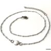 N6854k Chaine de cheville double rang Acier argent perles blanches - Bijoux Bracelets en ligne Ninanina