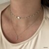 N6855 Collier Ras de cou perles blanches acier inoxydable argent femme - Bijoux Colliers Femmes en ligne Ninanina