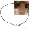 N6855a Ras de cou perles blanches acier inoxydable argent femme - Bijoux Colliers en ligne Ninanina