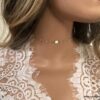 N6855d Ras de cou perles blanches acier inoxydable argent femme - Bijoux Colliers en ligne Ninanina