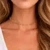 N8612b Collier Or Femme Artisanal - Ras de cou grosse maille Acier Doré - Bijoux Colliers femmes en ligne Ninanina