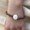 N6866a Bracelet oeil de ste lucie femme perles de bois 6mm - Bijoux Bracelets en ligne Ninanina