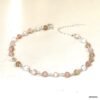 N6879K Chaine de cheville argent rose opale naturelle femme - Bijoux Chaines en ligne Ninanina