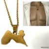 N5869b Collier Guadeloupe Acier inoxydable plaqué or homme - Bijoux Colliers en ligne Ninanina