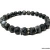 N6851f Bracelet Labradorite homme ou femme pierre grise mat Bijoux Bracelets ezn ligne Ninanina Bracelet unisexe en labradorite grise mat fait à la main sur fond blanc - Bijou artisanal raffiné et moderne disponible chez Ninanina
