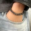 N6851f Bracelet Labradorite homme ou femme pierre grise mat - Bijoux Bracelets hommes en ligne Ninanina