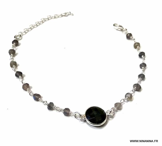 N6856b Bracelet labradorite argent 925 femme - Bijoux Bracelets en ligne Ninanina