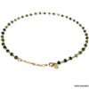 N6858b Collier ras de cou emeraude pierre de naissance mai femme - Bijoux Colliers en ligne Ninanina