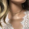 N6858c Collier ras de cou emeraude pierre de naissance mai femme - Bijoux Colliers en ligne Ninanina