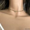 N6858d Collier ras de cou emeraude femme pierre de naissance mai - Bijoux Colliers en ligne Ninanina