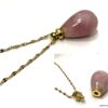 N6860d Sautoir parfum rose acier doré pendentif forme goutte - Bijoux Colliers en ligne Ninanina