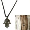 N6864b Collier avec la main de fatma homme Acier inoxydable argent - Bijoux Colliers en ligne Ninanina