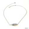N6872i Collier Aigue marine et cristal de boheme argent 925 pour femme - Bijoux Colliers en ligne Ninanina