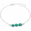 N6884a Chaine cheville argent et turquoise naturelle bleuvert femme - Bijoux de pieds femmes en ligne Ninanina