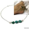 N6884a Chaine cheville argent et turquoise verte naturelle pour femme - Bijoux en ligne Ninanina