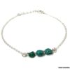 N6884c Chaine cheville argent et turquoise verte naturelle pour femme - Bijoux en ligne Ninanina