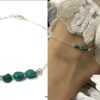N6884e Chaine cheville argent et turquoise verte naturelle pour femme - Bijoux en ligne Ninanina