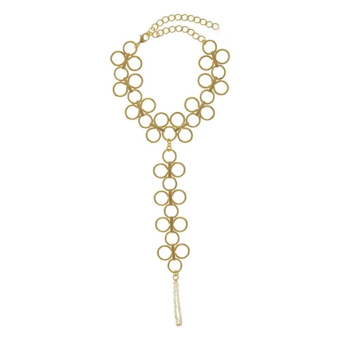N6889a Chaine de pied en or plaqué originale large maille femme - Bijoux de pied en ligne Ninanina