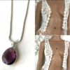 N6906 Sautoir amethyste argent femme pendentif goutte violet - Bijoux Colliers en ligne Ninanina