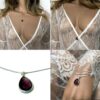 N6906b Sautoir amethyste argent femme pendentif goutte violet - Bijoux Colliers en ligne Ninanina