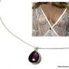 N6906d Sautoir amethyste argent femme pendentif goutte violet - Bijoux Colliers en ligne Ninanina