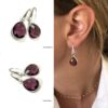 N6907g Boucles d'oreilles Améthyste Argent pierre de naissance février - Bijoux Boucles d oreilles en ligne Ninanina