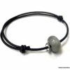 N6908 Bracelet homme Labradorite cordon cuir reglable - Bijoux Bracelets en ligne Ninanina
