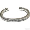 N6912F Bracelet jonc epais homme argent plaqué ouvert maille tresse - Bijoux Bracelets en ligne Ninanina