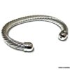 N6912H Bracelet jonc epais homme argent plaqué ouvert maille tresse - Bijoux Bracelets en ligne Ninanina