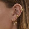 N6629a Mini créoles dorées boheme chic argent 925 plaqué or - Bijoux Boucles d oreilles en ligne Ninanina