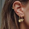 N6629c Mini créoles dorées boheme chic argent 925 plaqué or - Bijoux Boucles d oreilles en ligne Ninanina
