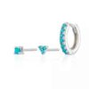 N6930d Ensemble boucles d'oreilles 3 trous argent et zircon bleu - Bijoux Boucles d'oreilles en ligne Ninanina